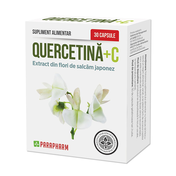 Quercetina + vitamina C Parapharm – 30 capsule driedfruits.ro/ Capsule si comprimate